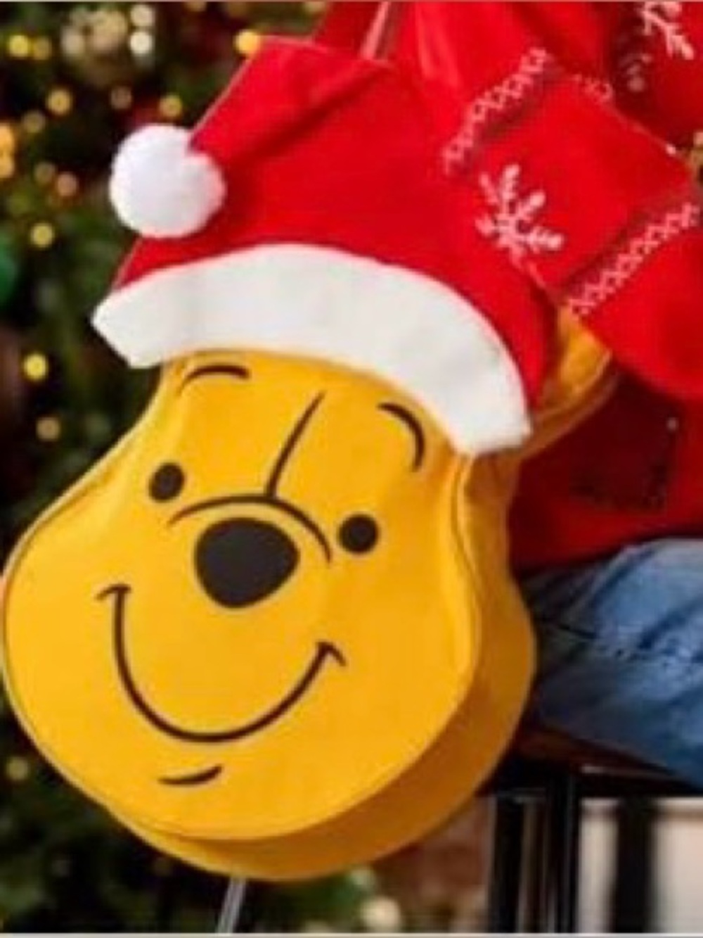 Disney Winnie the Pooh, Christmas, large face tote NWT